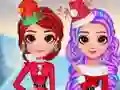 Гра Різдвяні вбрання дівчаток-райдуга онлайн Гра Різдвяні вбрання дівчаток-райдуга онлайн